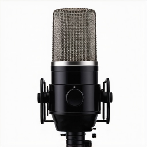 Advanced Microphone with DSP Technology Professional microphone showcasing digital signal processing features in a studio environment