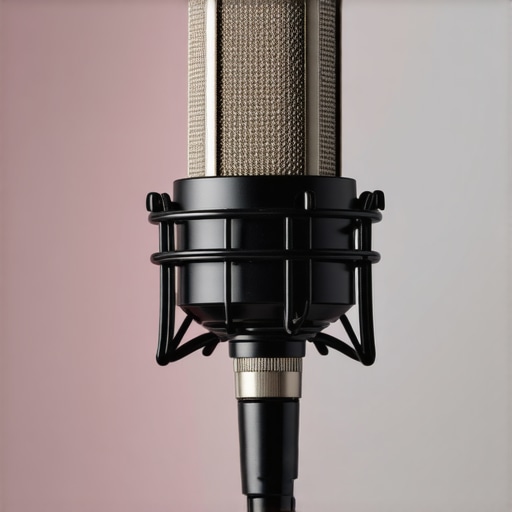 High-tech microphone with advanced features in a studio environment