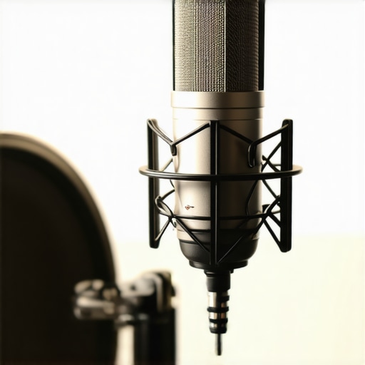Studio microphone setup showcasing advanced equipment for voice recording