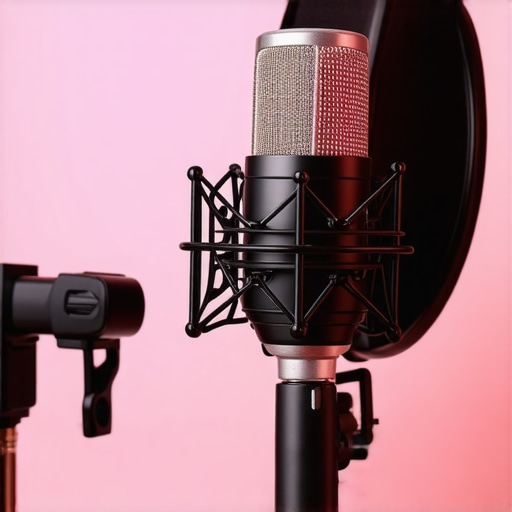Professional Voice Recording Setup 2025 Microphone with pop filter and soundproofed room for voice recording