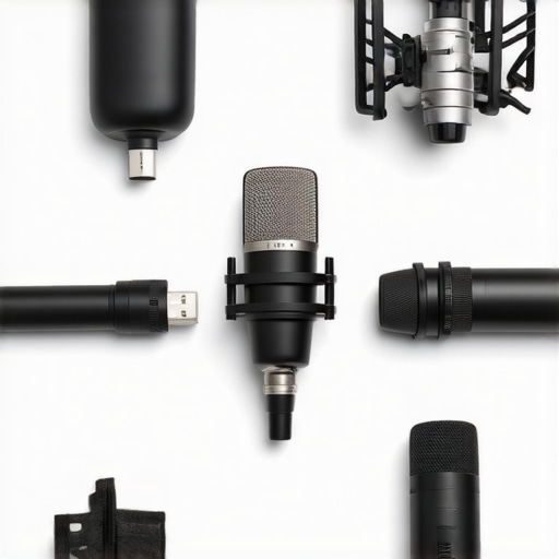 Versatile Microphone Setup for Creators A close-up of various microphones used for high-quality voice recording, demonstrating simplicity and efficiency.