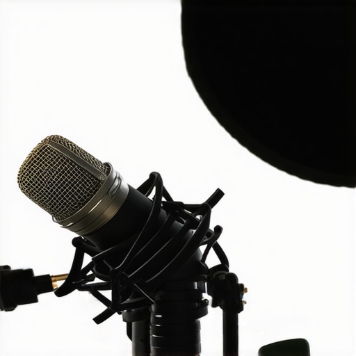 A USB-C microphone with shielding and proper grounding in a professional recording studio.